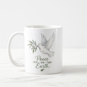Frieden auf Erden Wasserfarben-Taube Kaffeetasse