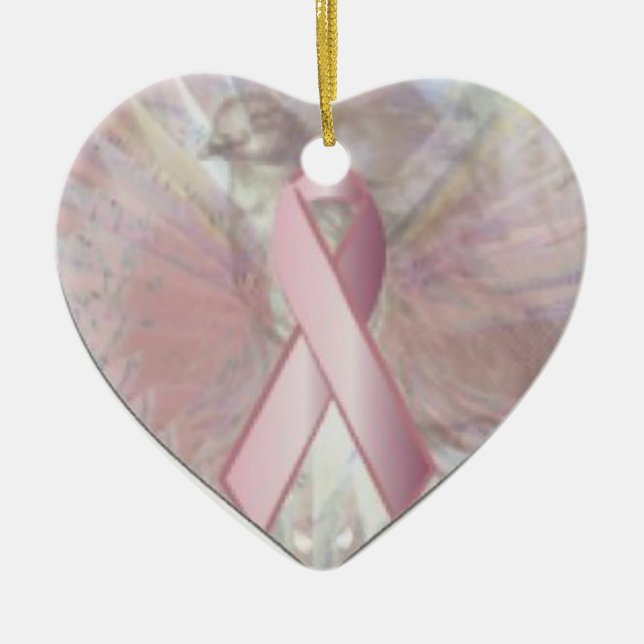Frieden auf himmlischen Flügeln rosa Keramik Ornament (Vorne)