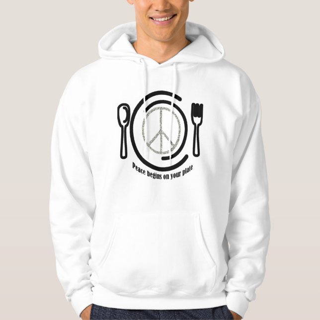 Frieden auf Platten-Kapuzenpulli Hoodie (Vorderseite)
