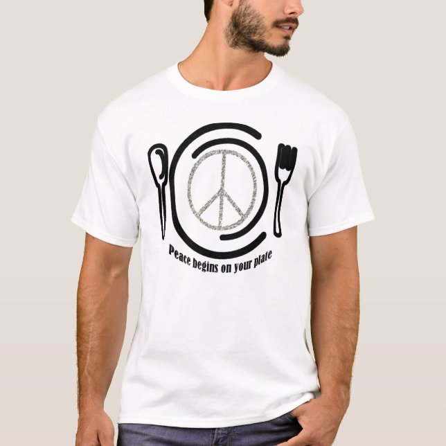 Frieden auf Platten-T - Shirt (Vorderseite)