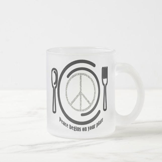 Frieden auf Platten-Tasse Mattglastasse (Rechts)