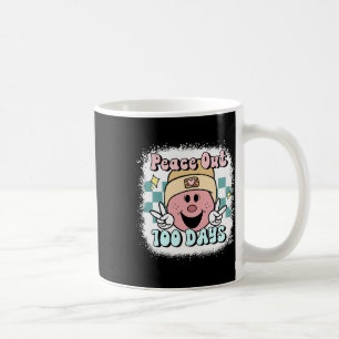 Frieden aus 100 Tagen Schullächeln Gesicht 100. Ta Kaffeetasse
