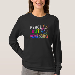 Frieden aus der Mittelschule am letzten Schullehre T-Shirt