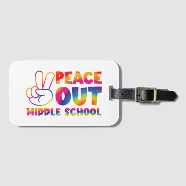 Frieden aus der Mittelschule Gefärbte Krawatte am  Gepäckanhänger (Vorderseite (Horizontal))