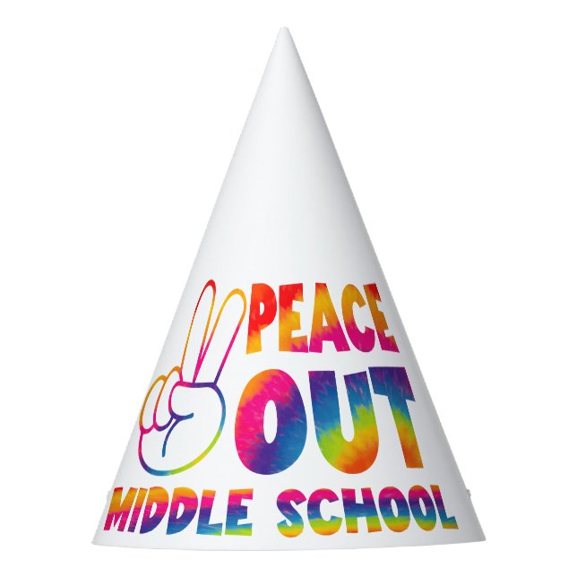 Frieden aus der Mittelschule Gefärbte Krawatte am  Partyhütchen (Vorderseite)