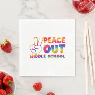 Frieden aus der Mittelschule Gefärbte Krawatte am  Serviette