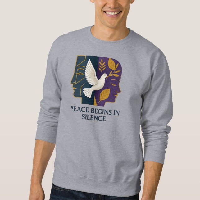 Frieden beginnt in der Stille Dove Sweatshirt (Vorderseite)