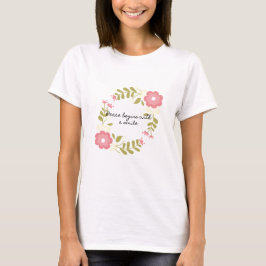 Frieden beginnt mit einem Lächeln rosa und grüne B T-Shirt