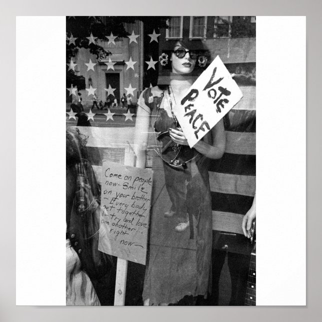 Frieden bei der Wahl, Schwarz-Weiß-Druck Poster (Vorne)