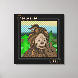 Frieden   Bigfoot Sasquatch Pop Art Art Leinwanddruck