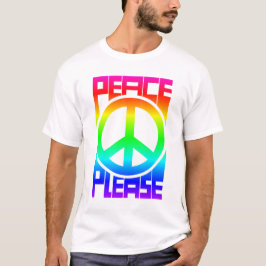 Frieden Bitte Regenbogen-Lettering T-Shirt