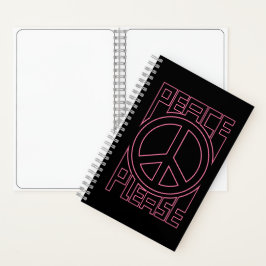 Frieden Bitte Rosa Umrandete Buchstaben Notizbuch