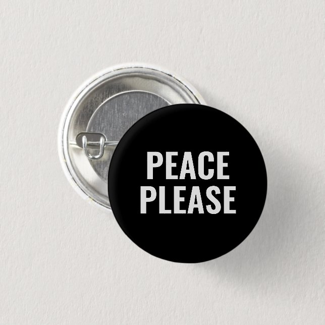Frieden bitte schwarz-weiß minimalistisch gegen de button (Vorne & Hinten)