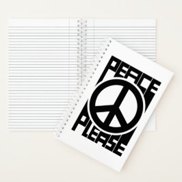 Frieden Bitte Schwarze Schrift Notizbuch