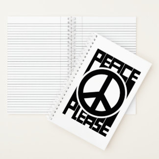 Frieden Bitte Schwarze Schrift Notizbuch