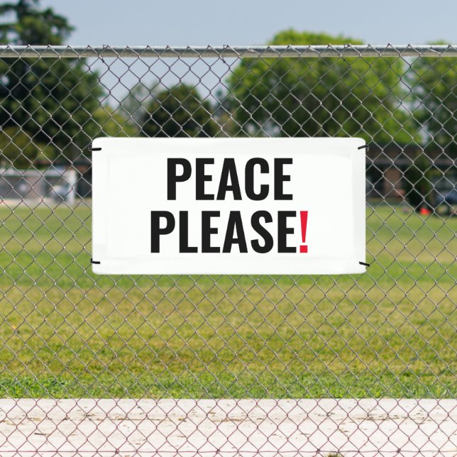 Frieden bitte weißer schwarzer Text gegen Krieg Pr Banner (InSitu)