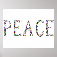 Frieden, das Wort "PEACE" Edelstein