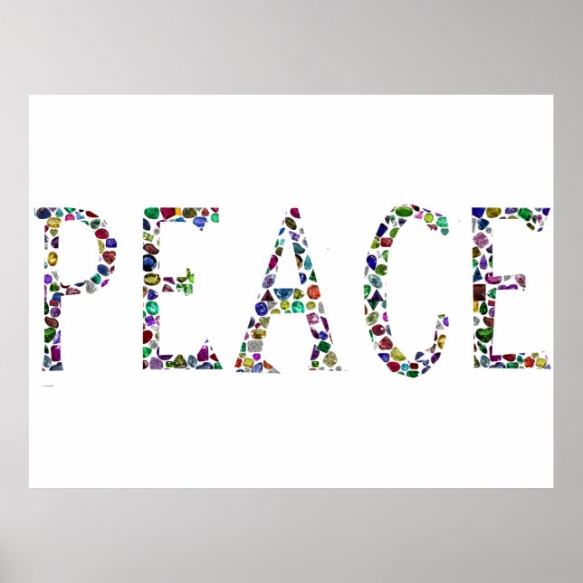Frieden, das Wort "PEACE" Edelstein Poster (Vorne)