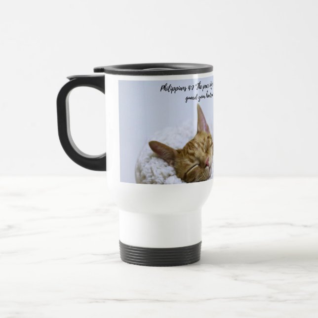 Frieden, der alles passiert...Cat Travel Mug - Reisebecher (Links)