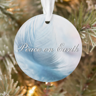 Frieden der Erde Weißen Feder-Ornament Ornament