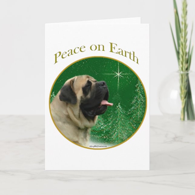 Frieden des Mastiff-(Kitz) Feiertagskarte (Vorderseite)