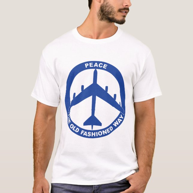 Frieden Die alte Mode - B-52G Blau T-Shirt (Vorderseite)