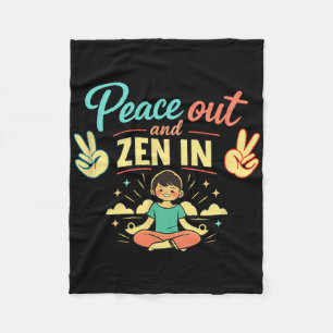 Frieden draußen und Zen in entspannten Vibes Psych Fleecedecke
