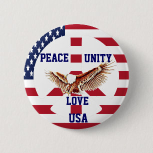 Frieden, Einheit, Liebe, USA_Button Button