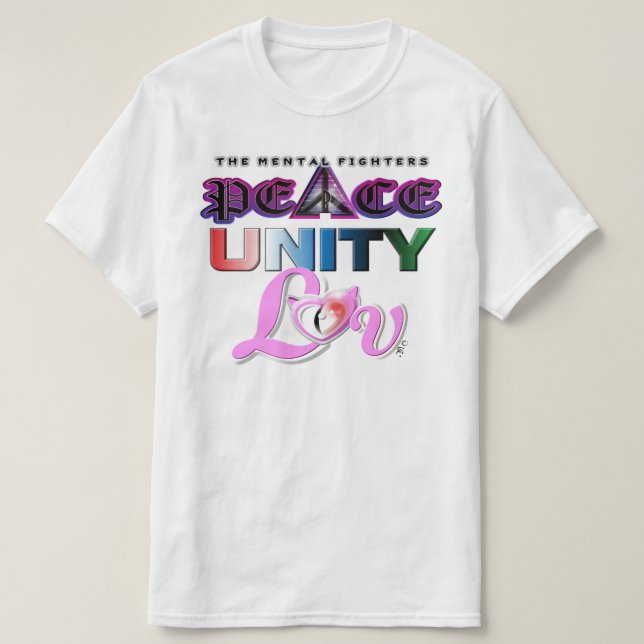 FRIEDEN EINHEIT UND LIEBE T-Shirt (Design vorne)