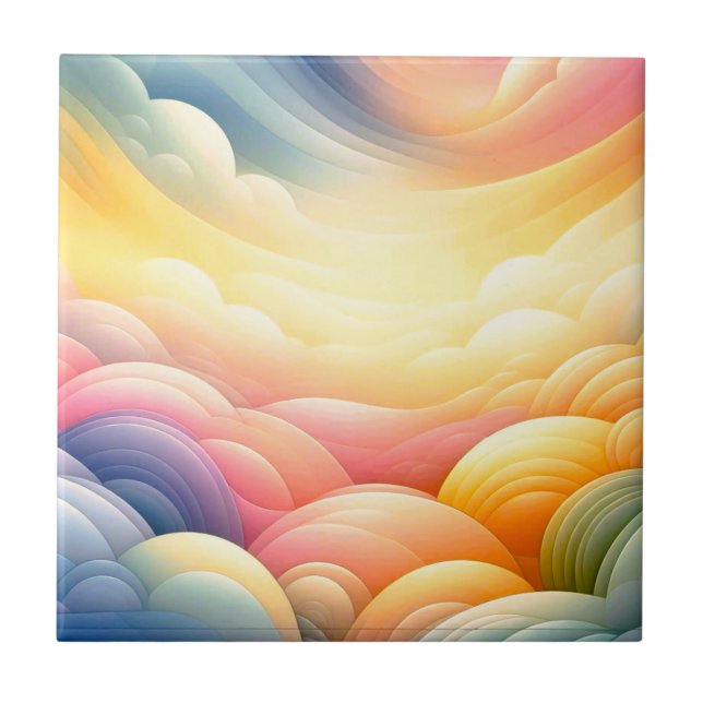 Frieden finden in den Puffy Dreamy Coluds Fliese (Vorderseite)