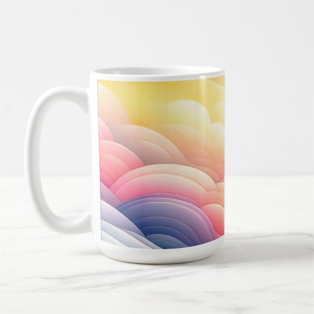 Frieden finden in den Puffy Dreamy Coluds Kaffeetasse (Links)