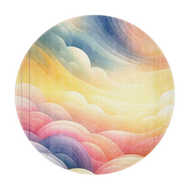 Frieden finden in den Puffy Dreamy Coluds Schneidebrett (Vorderseite)