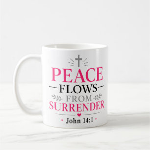 Frieden fließt aus der Hingabe Klassischer christl Kaffeetasse