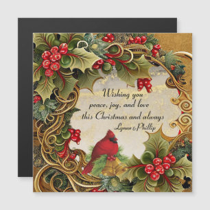 Frieden, Freude, Liebe Magnetische Weihnachtskarte Magnetkarte