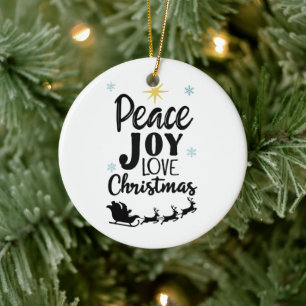 Frieden Freude Liebe Weihnachten Moderner Weihna Keramik Ornament
