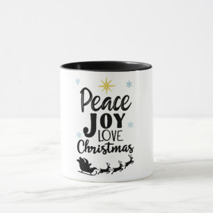 Frieden Freude Liebe Weihnachten   Moderner Weihna Tasse