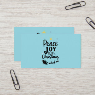 Frieden Freude Liebe Weihnachten   Moderner Weihna Visitenkarte