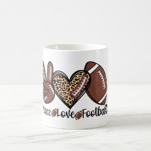 Frieden Frieden Liebe Football USA – Patriotische Kaffeetasse