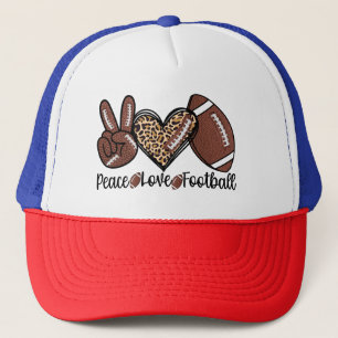 Frieden Frieden Liebe Football USA – Patriotische Truckerkappe