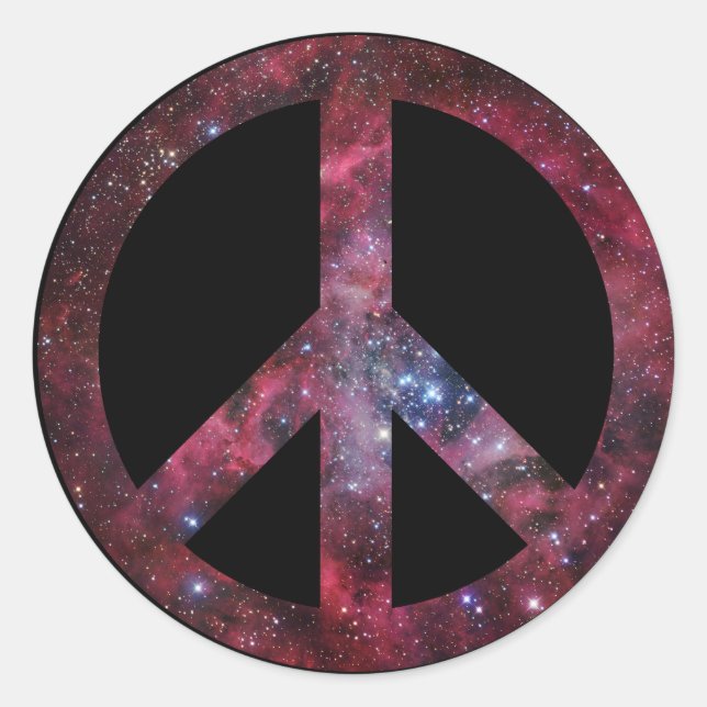 Frieden für das gesamte Universum Runder Aufkleber (Vorderseite)