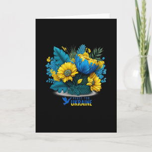 Frieden für die Ukraine - Bouquet aus Blau und Gel Karte