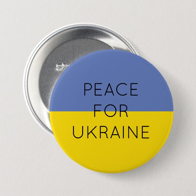 Frieden für die Ukraine Einfache minimale ukrainis Button (Vorne & Hinten)