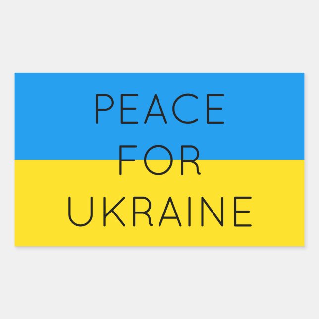 Frieden für die Ukraine Einfache minimale ukrainis Rechteckiger Aufkleber (Vorderseite)