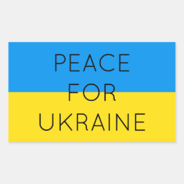 Frieden für die Ukraine Einfache minimale ukrainis Rechteckiger Aufkleber