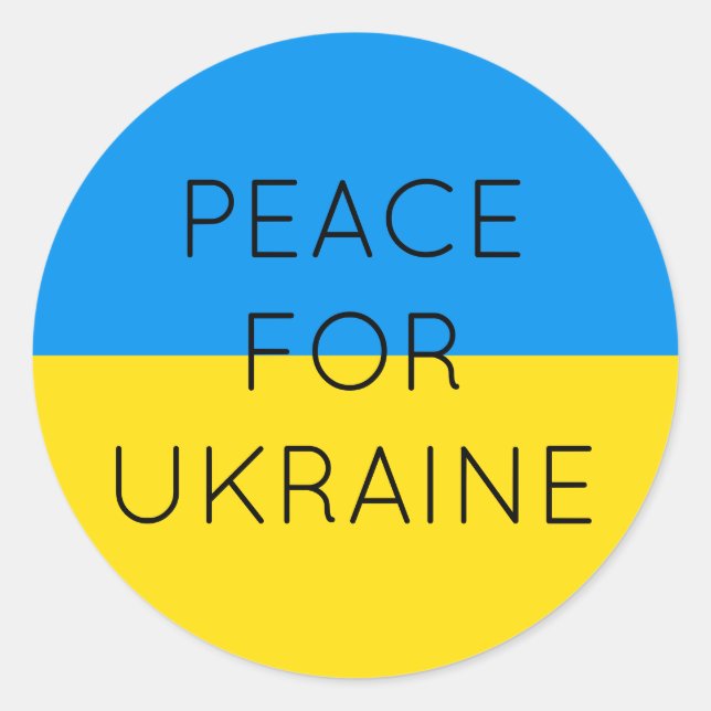Frieden für die Ukraine Einfache minimale ukrainis Runder Aufkleber (Vorderseite)