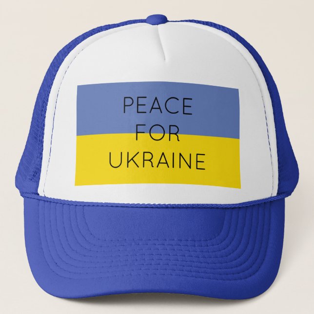 Frieden für die Ukraine Einfache minimale ukrainis Truckerkappe (Vorderseite)