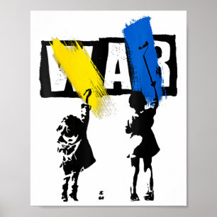 Frieden für die Ukraine Ende Krieg Tauben Symbol U Poster