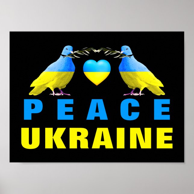 Frieden für die Ukraine - Freiheit - Frieden Taube Poster (Vorne)