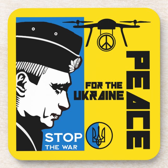Frieden für die Ukraine Getränkeuntersetzer (Vorderseite)