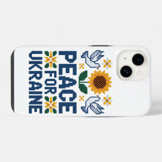Frieden für die Ukraine Pixel Folkart iPhone 14 Hülle